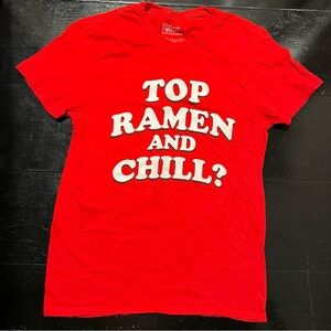 Kids Top Ramen “Top Ramen and Chill?” Graphic T-Shirt – Red – Size Small